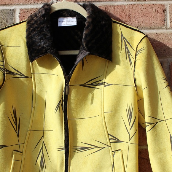 Yellow Patterned Women's Jacket - Picture 4 of 8